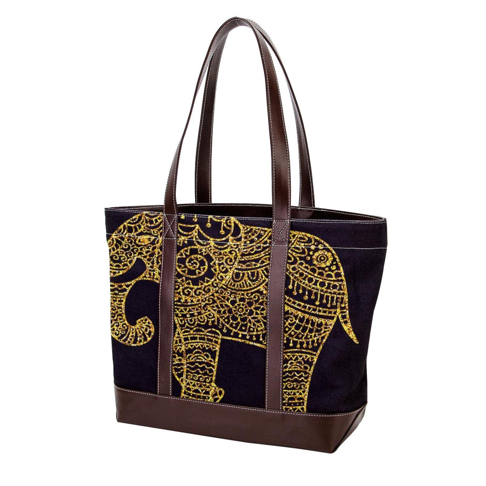 Stylish Large Leather & Canvas Fish Tote Bags for Women - Top Handle Shoulder Satchel Hobo Purse | Perfect for Beach, Shopping & Everyday Use