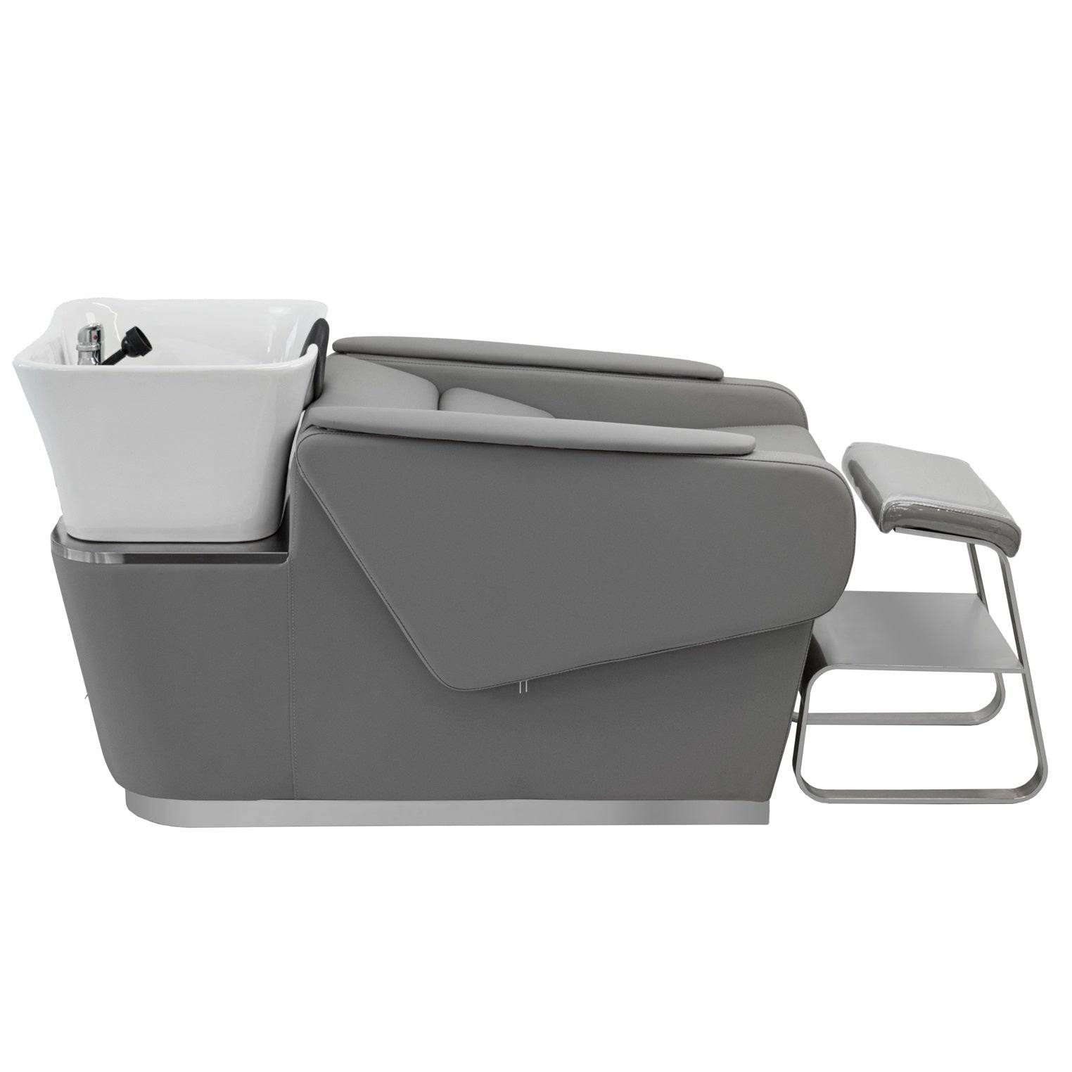 BERGAMO Professional Shampoo Station & Backwash Unit for Salon & Spa - Hydraulic Hair Washing Sink with Adjustable Chair for Hairdressers & Beauty Parlors