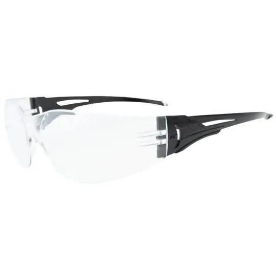 EDGE EYEWEAR CV111 Safety Glasses - Black Frame with Clear Lens for Work, DIY Projects & Outdoor Protection | ANSI Certified Eye Protection for Construction, Woodworking & Sports