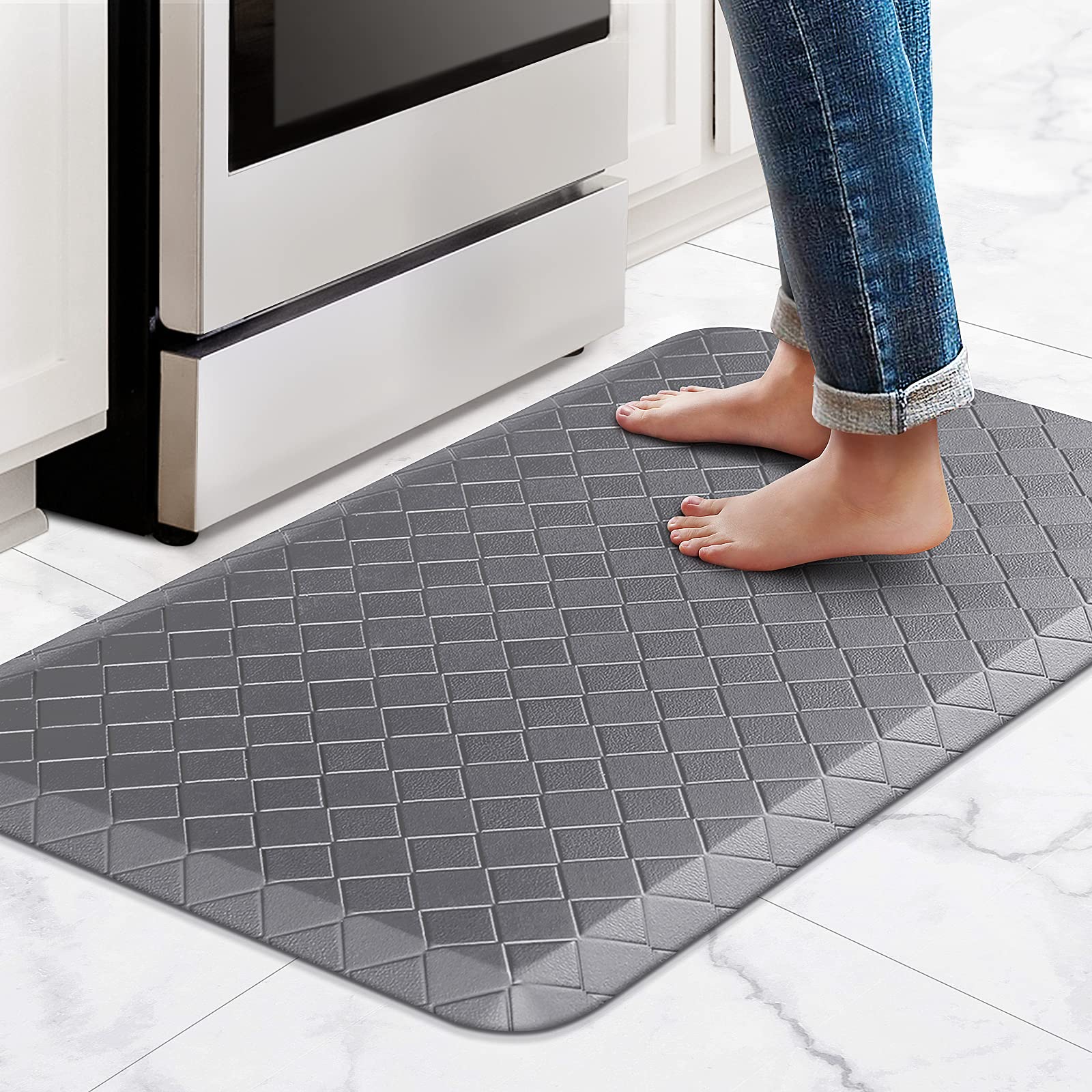 HappyTrends Kitchen Mat - Cushioned Anti-Fatigue Rug, 17.3