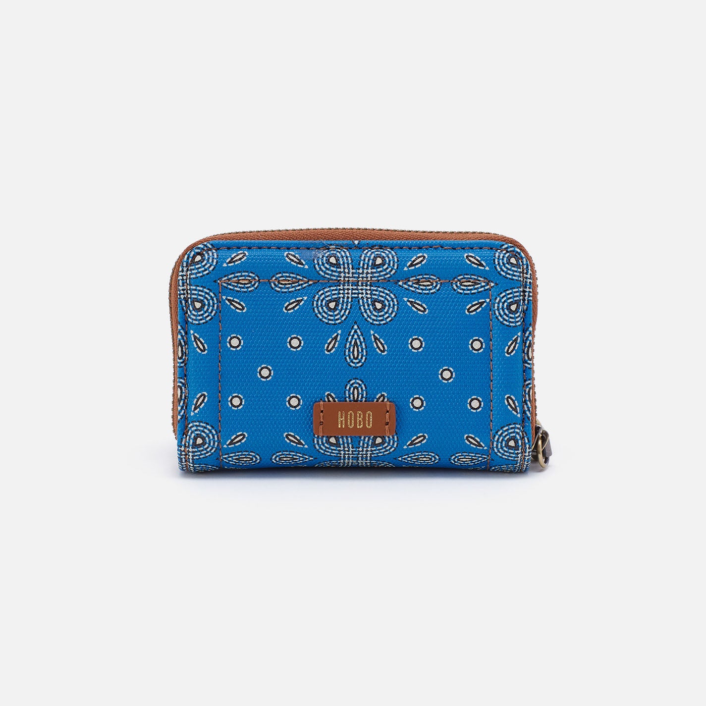 Soma Small Wallet In Coated Canvas - Blue Journey Bandana Design | Slim RFID Blocking Card Holder for Women | Perfect for Travel, Everyday Use & Minimalist Lifestyle