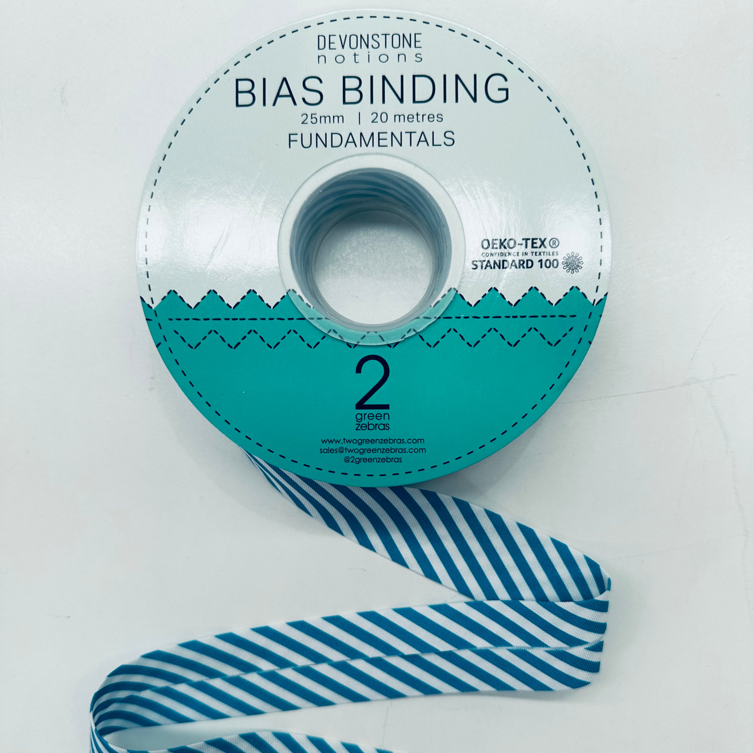 1/8 Inch (25mm) Summer Bay Stripe Bias Binding Tape - Perfect for Quilting, Sewing, and DIY Craft Projects