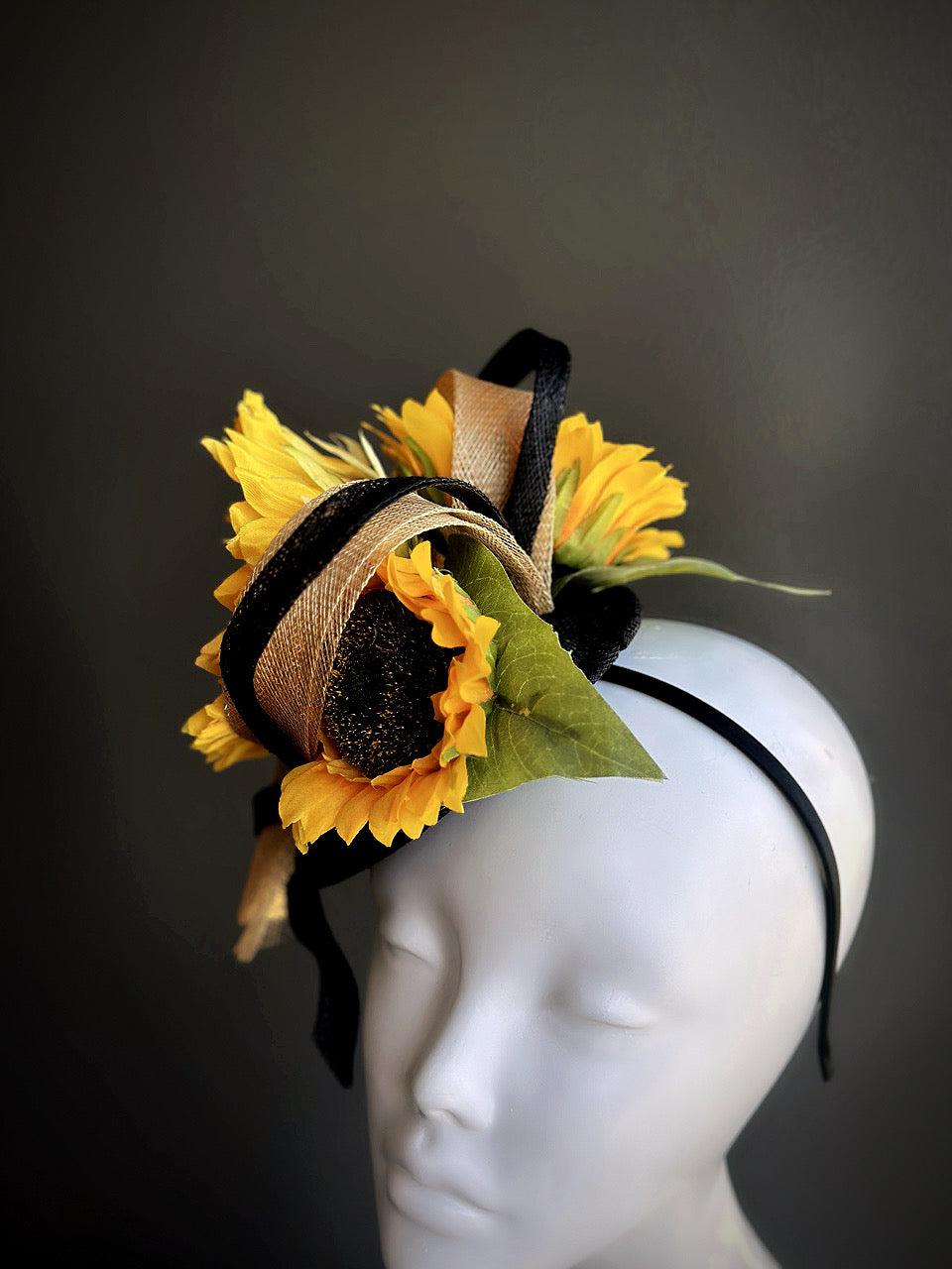 Elegant Sunflower Heart Fascinator Hat in Yellow - Perfect for Weddings, Tea Parties & Spring Events
