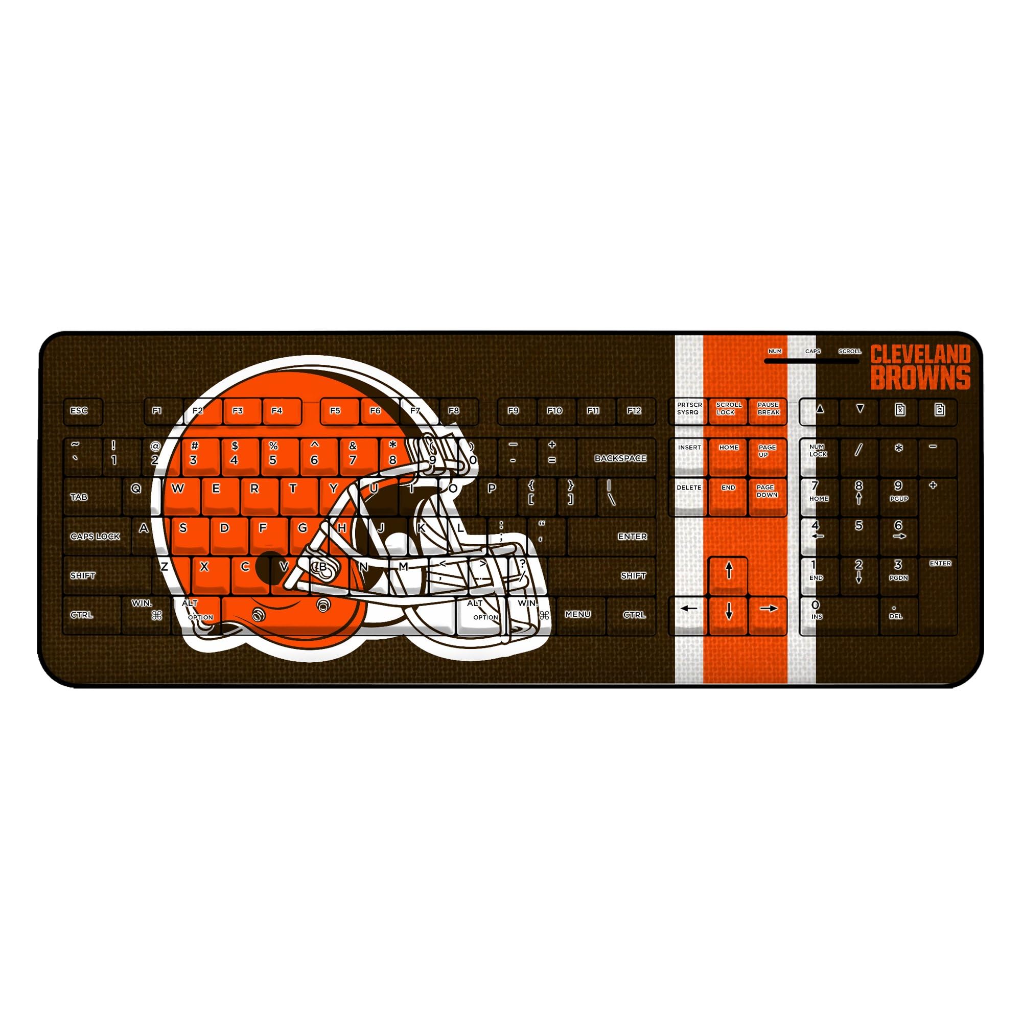 Cleveland Browns NFL Themed Wireless Keyboard - Bluetooth Gaming & Office Keyboard for Fans - Perfect for Home, Work & Game Day