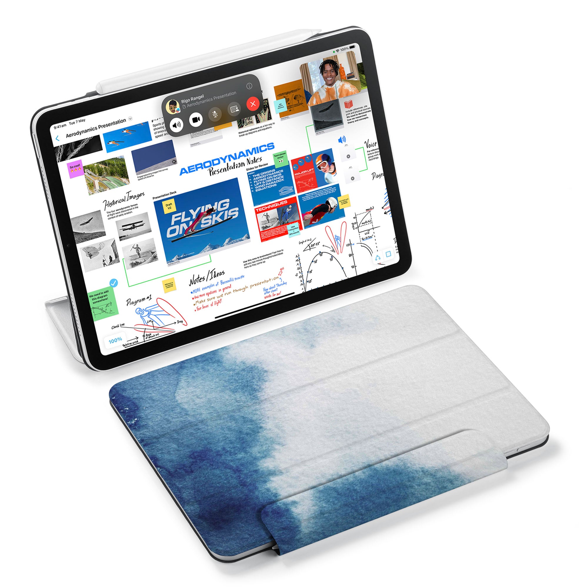 SlimFit iPad Case with Abstract Ink Painting Design - Lightweight Protective Cover for iPad Air/Pro - Perfect for Work, Travel & Everyday Use