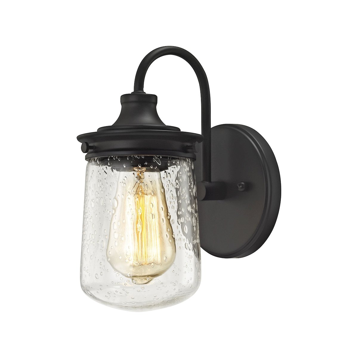 Hamel 1-Light Oil Rubbed Bronze Vanity Lamp with Clear Seedy Glass - Perfect for Bathroom Vanity, Dressing Room & Bedroom Lighting