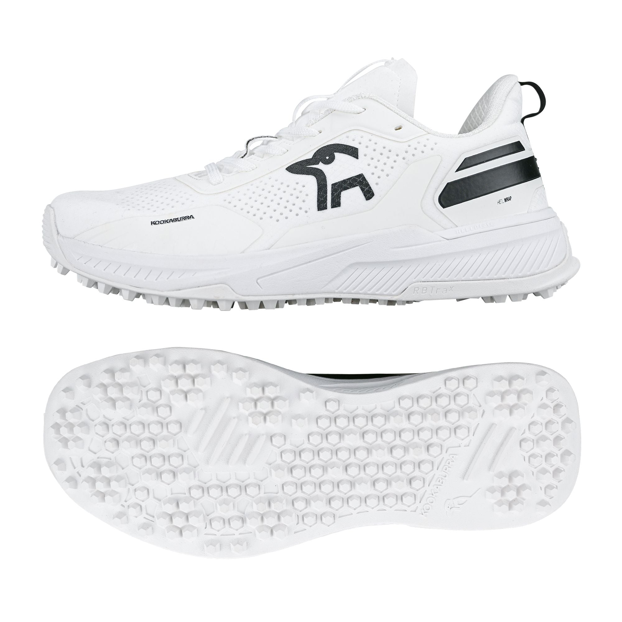 Kookaburra KC Players Rubber Shoes - White/Black 2025 - Cricket & Sports Training Footwear for Men & Women
