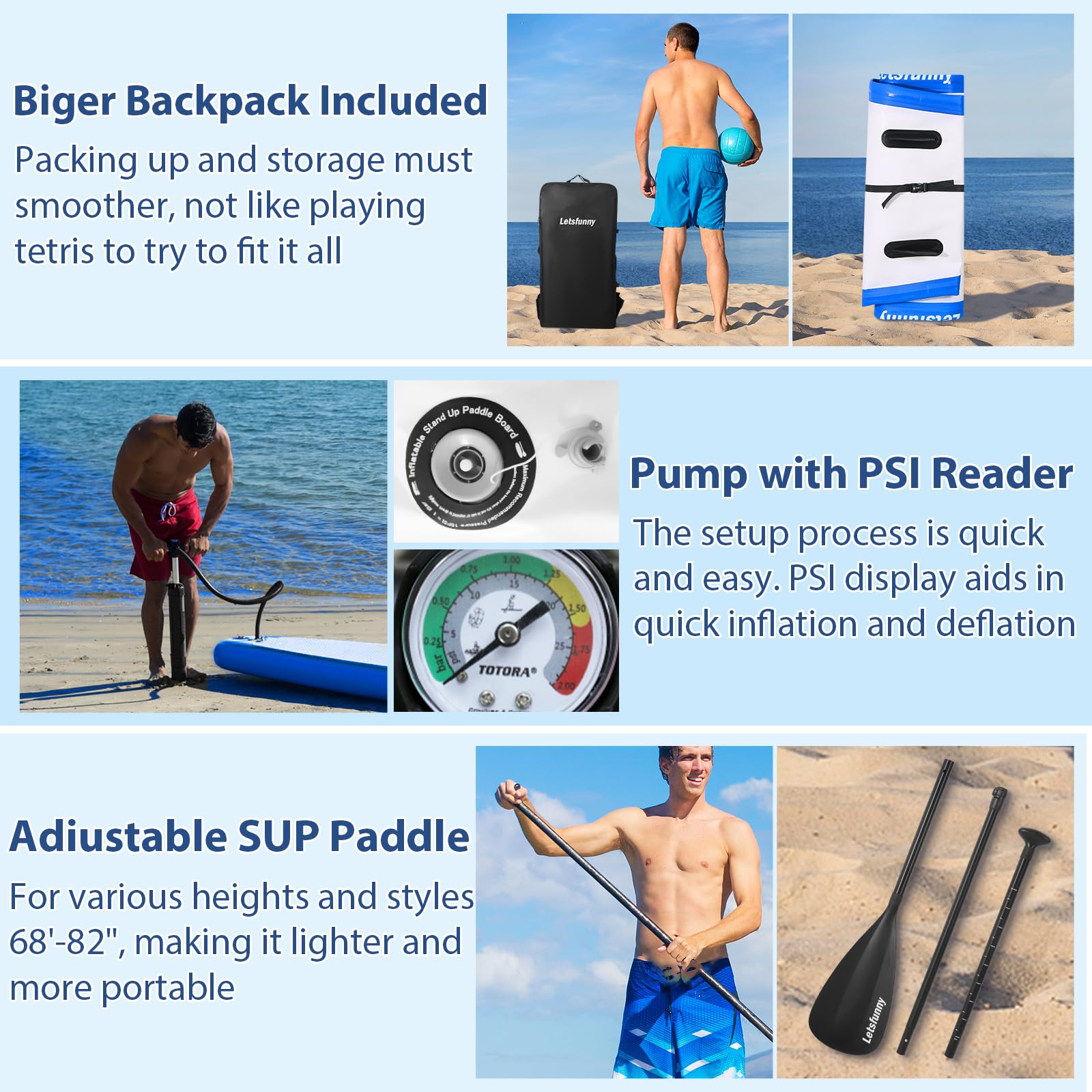**Inflatable Stand Up Paddle Board 10' - Premium SUP with Carry Bag, Paddle & Accessories - Non-Slip Deck for Adults & Kids - Perfect for Lakes, Rivers & Ocean Adventures**