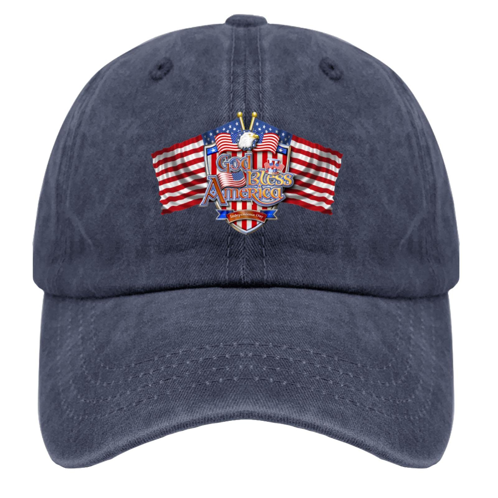 Stylish Cowboy Baseball Hats for Men - Patriotic Memorial Day Cotton Washed Dad Cap - Comfortable Running & Outdoor Hats - Perfect for BBQ, Sports Events & 4th of July Celebrations