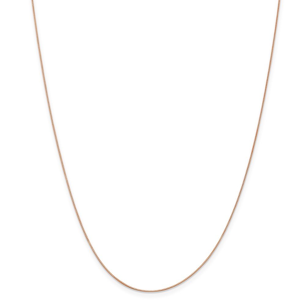 14K Rose Gold 0.5mm Delicate Box Chain Necklace with Secure Lobster Clasp - Perfect for Everyday Wear, Gifts & Special Occasions