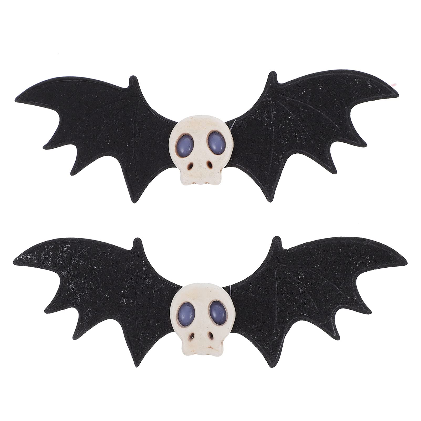 Beaupretty Halloween Hair Clips - 2PCS Bat Skull Hairpins for Women, Gothic Hair Accessories for Costume & Cosplay - Perfect for Halloween Parties, Cosplay Events and Themed Outfits