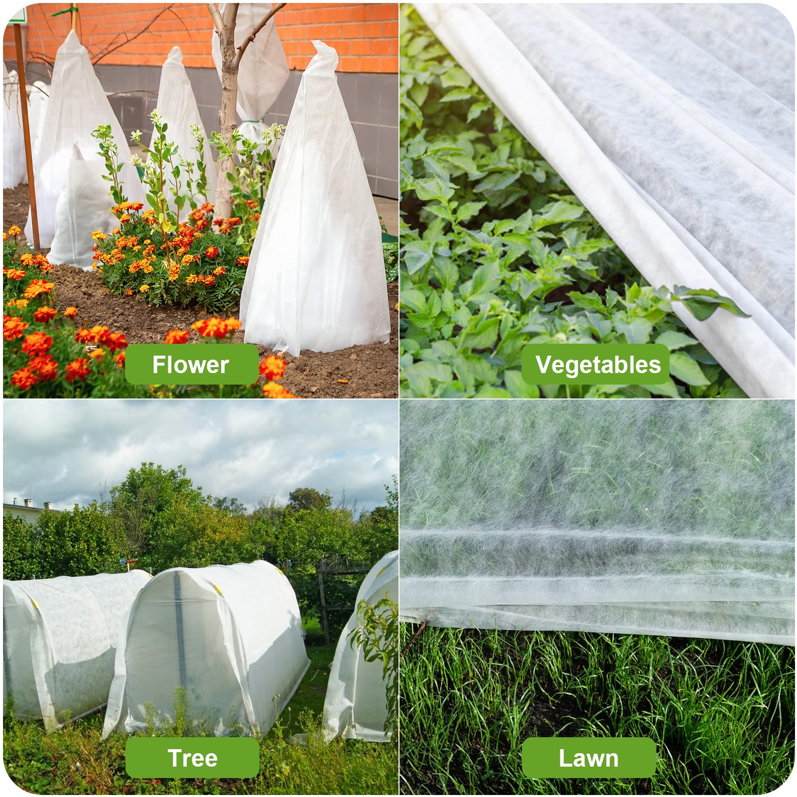 10x33FT Plant Covers Freeze Protection - Winter Frost Cloth for Raised Garden Beds, Vegetables & Plants - White Floating Row Cover for Insect & Cold Protection - Perfect for Winter Gardening & Greenhouse Use