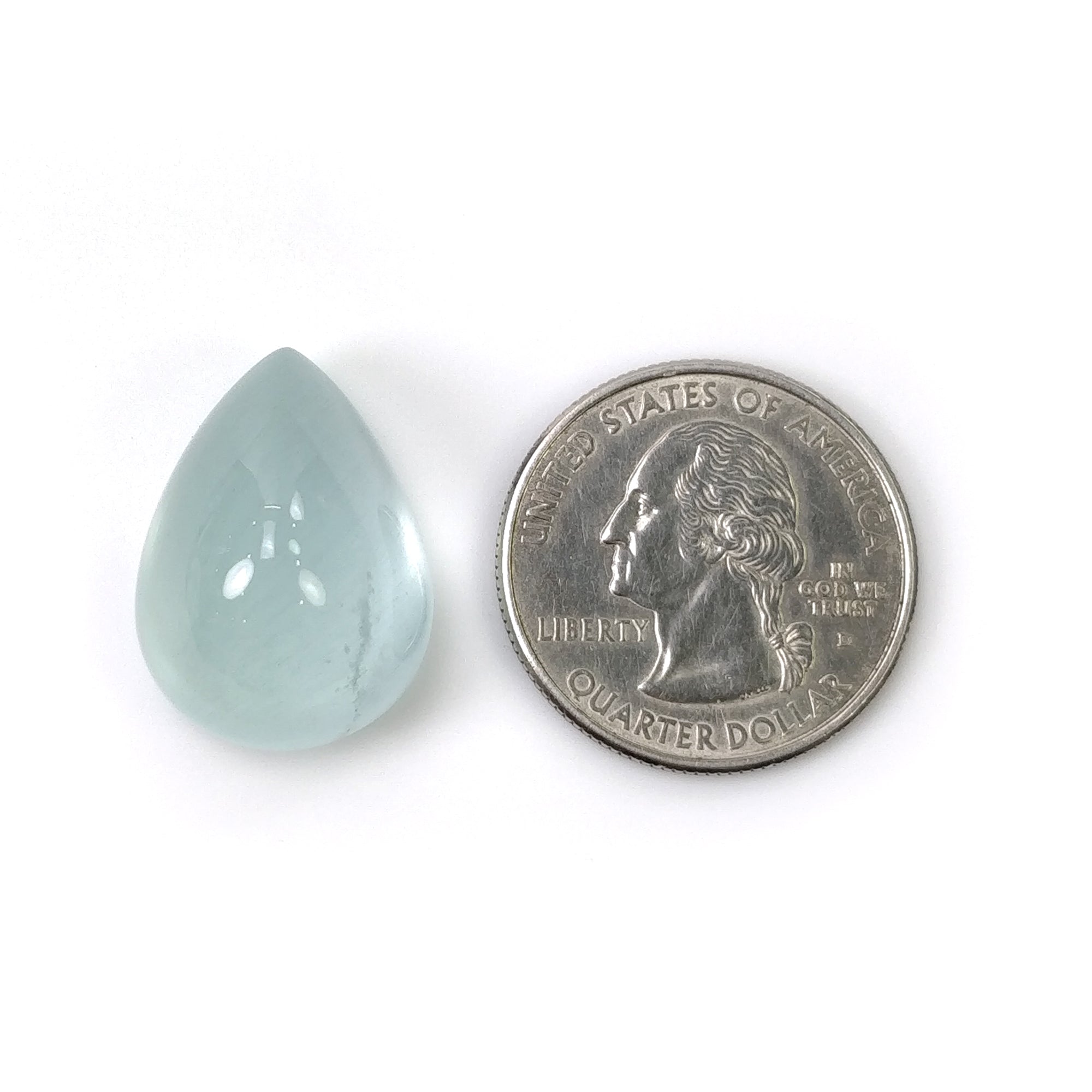 Natural Blue Aquamarine Gemstone Cabochon - 31.55cts Untreated Pear Shape (23.5x17mm) for Jewelry Making, Pendants & Healing Crystals