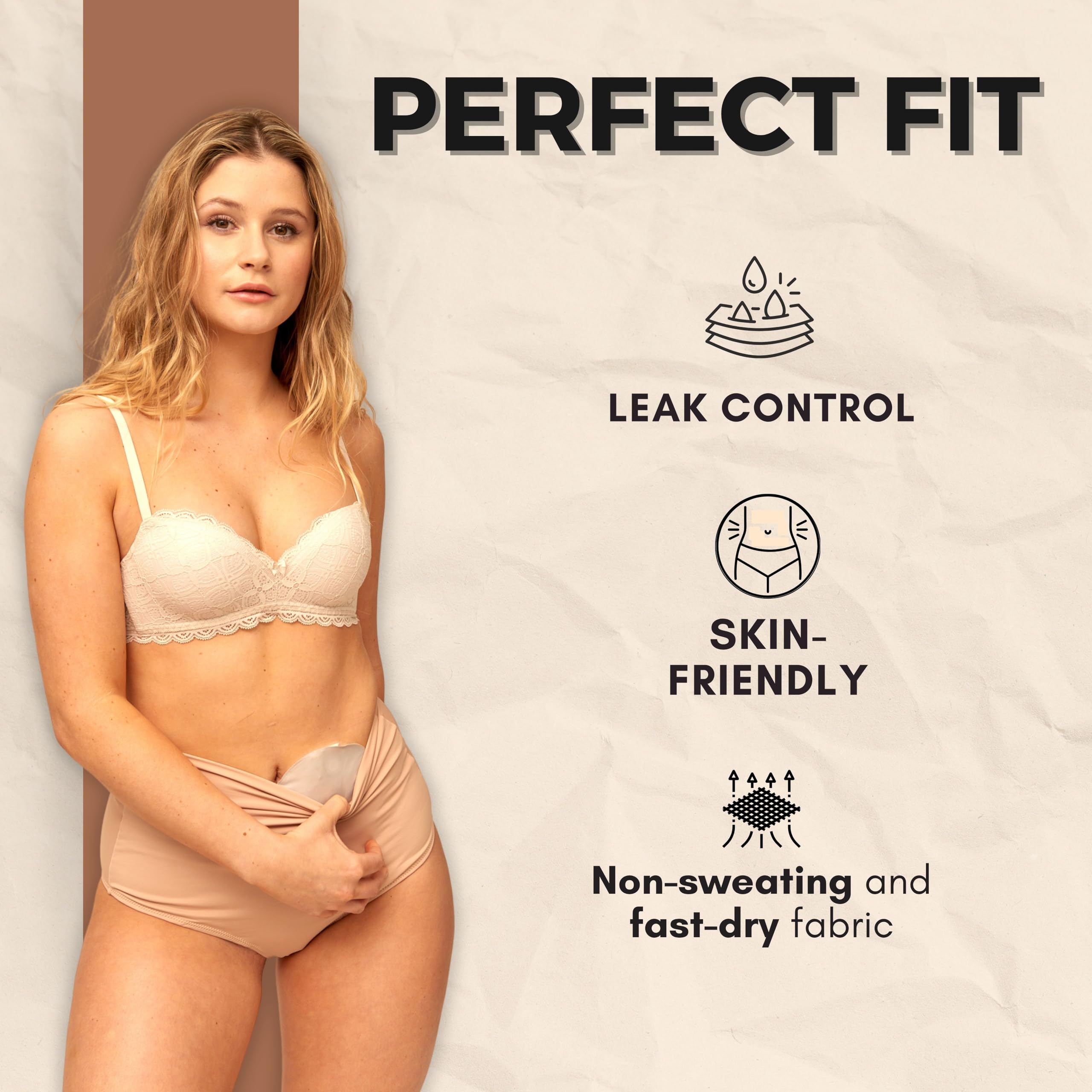 Premium SIIL Ostomy Underwear for Women - Beige Colostomy & Ileostomy Supplies | Comfortable Ostomy Bag Covers | Made in Europe | Ideal for Post-Surgery Recovery & Daily Comfort