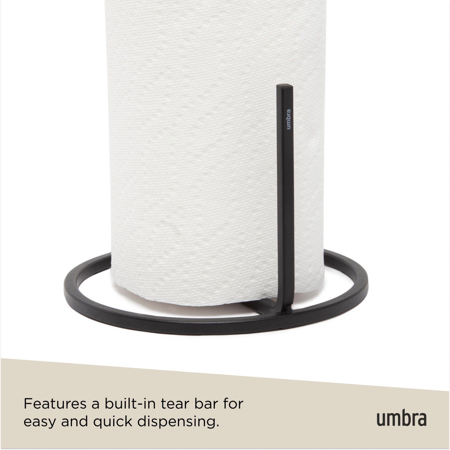 Stainless Steel Squire Paper Towel Holder - Wall Mount or Countertop, Rustproof & Durable for Kitchen, Bathroom, Office - Easy One-Hand Dispensing
