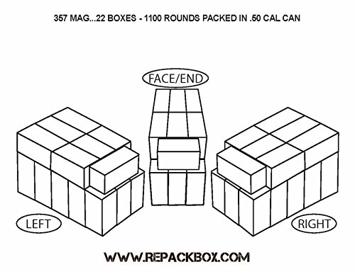 357 Magnum 30 Box Kit - Heavy Duty Military Cardboard Ammo Storage Box Holds 50 Rounds (Pack of 1500) - Perfect for Range Shooting, Hunting & Ammo Storage Organization