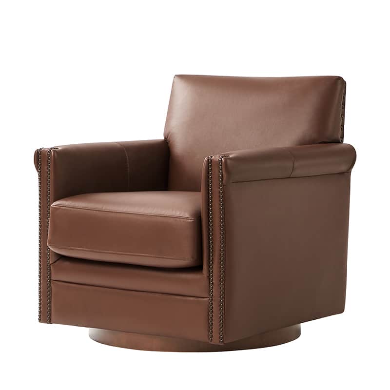 Sonam Genuine Leather Swivel Chair - 360 Degree Rotating Executive Office Chair with Adjustable Height for Home & Office Workspace - Ergonomic Comfort for Long Hours Sitting
