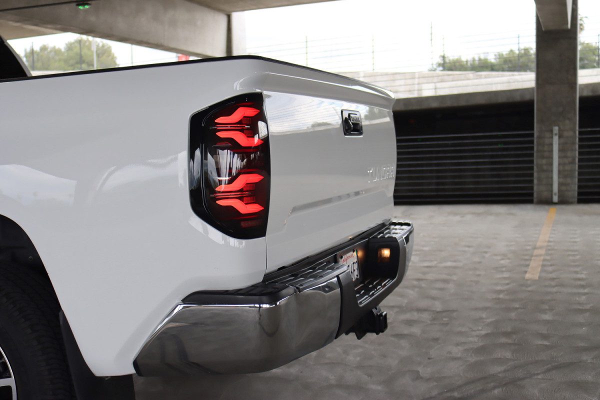 14-21 Toyota Tundra LUXX Series LED Tail Lights - Black Smoke Lens - Plug & Play Installation - Upgrade Your Truck's Style & Visibility for Night Driving & Off-Road Adventures