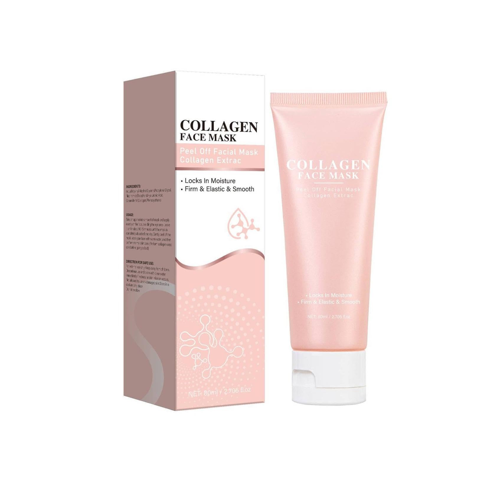 Collagen Overnight Peel Off Face Mask for Dry & Dehydrated Skin - Deep Hydration & Elasticity Boosting Night Treatment - Perfect for Nighttime Skincare Routine & Spa Days (1pc)