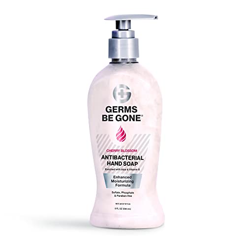 Germs Be Gone - Aloe & Vitamin E Liquid Hand Soap | Powerful Cleansing & Moisturizing Formula | Cherry Blossom Scent | 15 Oz (Pack of 120) | Ideal for Homes, Offices & Public Restrooms