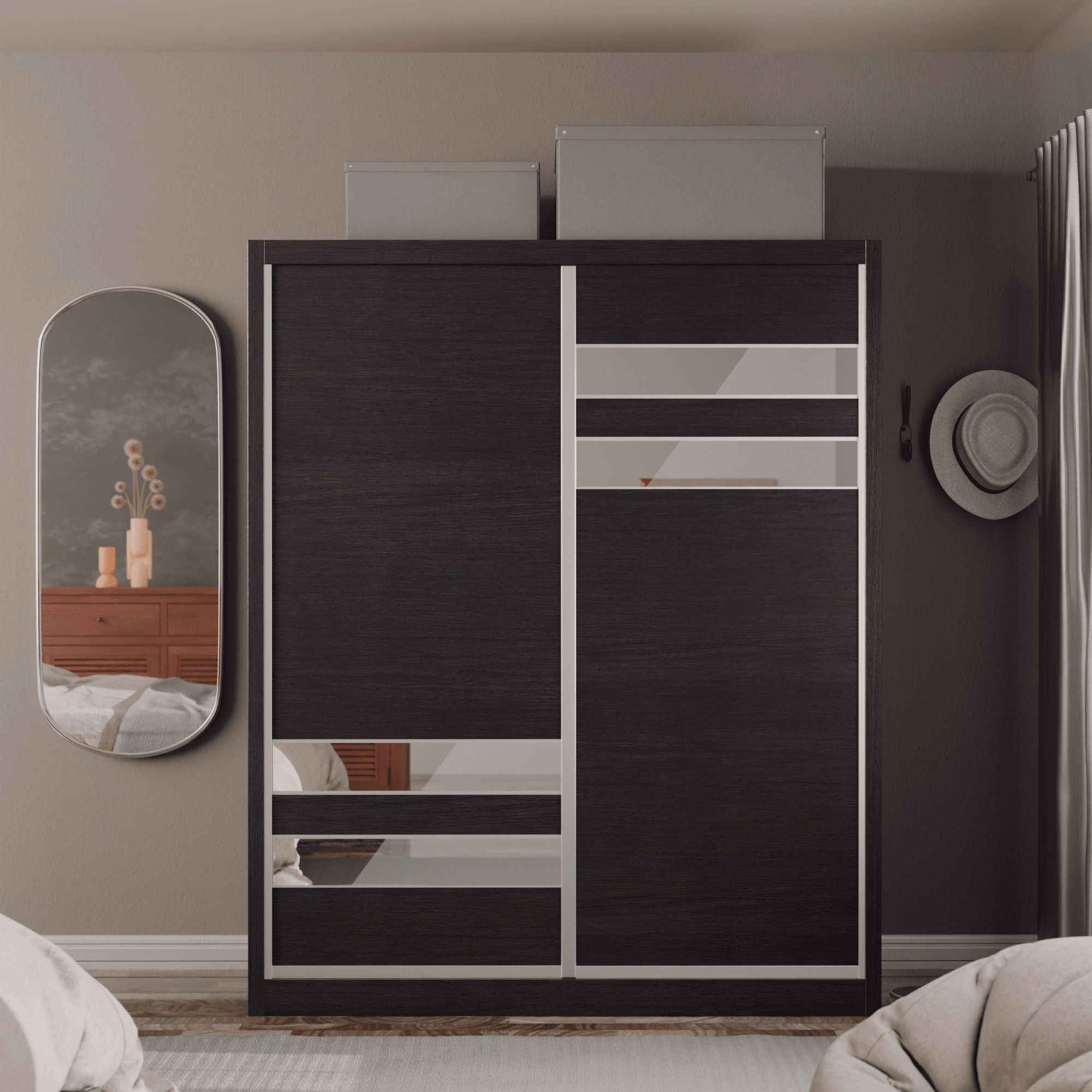 Micasa Modular Wardrobe W04 - Customizable Closet Organizer System for Bedroom & Walk-in Closet | Space-Saving Storage Solution with Adjustable Shelves & Hanging Rods