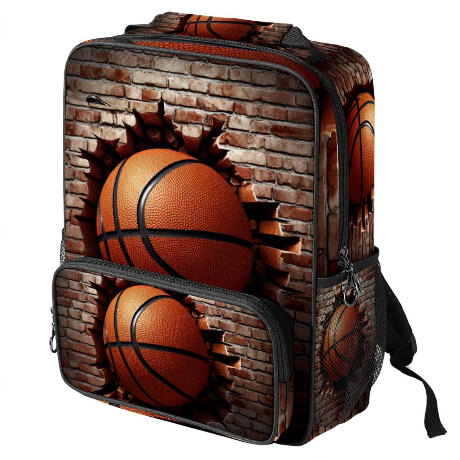 Men's & Women's Travel Backpack - Durable Ball Basketball Wall Texture Design - Perfect for Hiking, Gym, Work & School