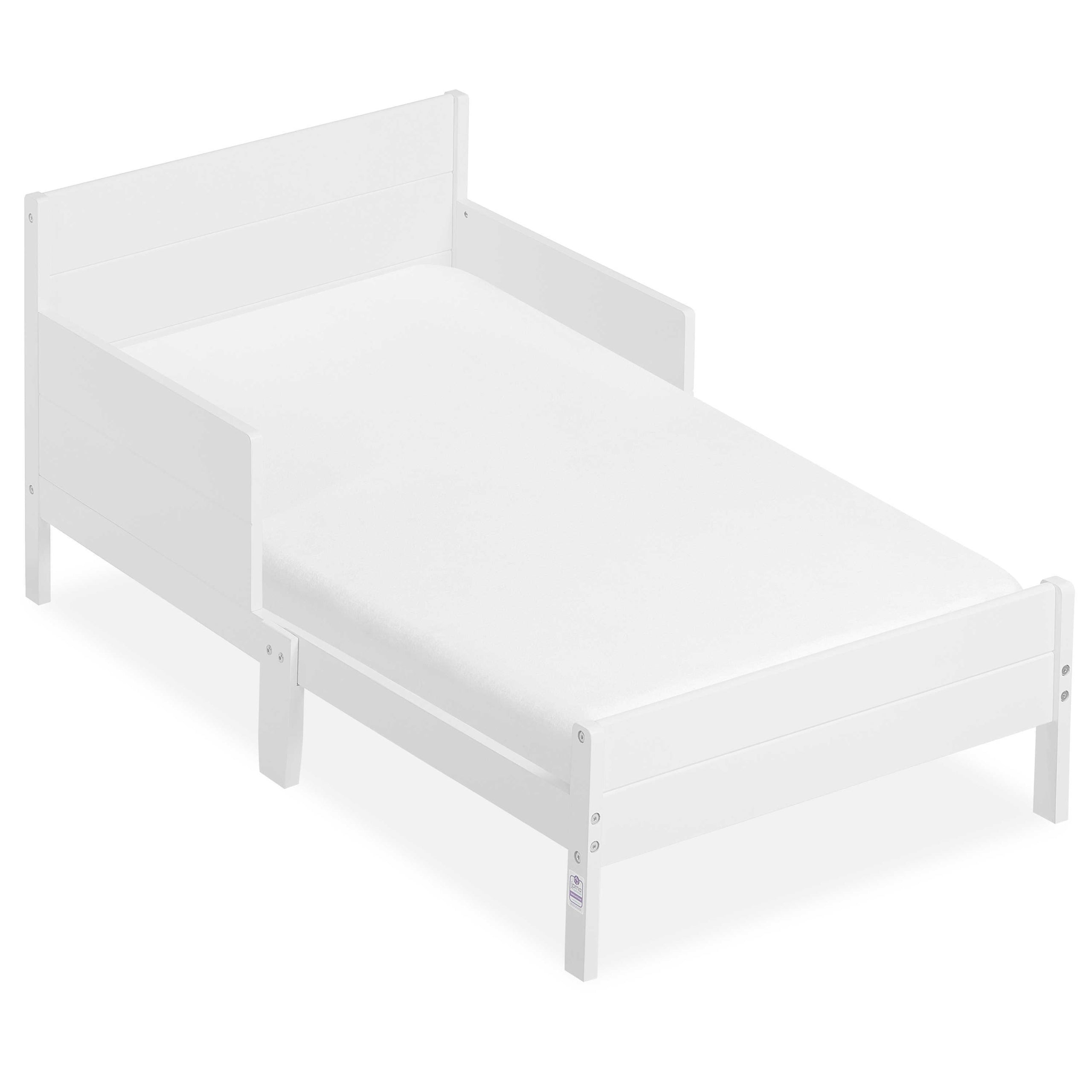 Dream On Me Holland Toddler Bed - Convertible Wooden Toddler Bed with Safety Rails, White - Perfect for Kids Room, Nursery & Daycare Transition from Crib to Big Kid Bed