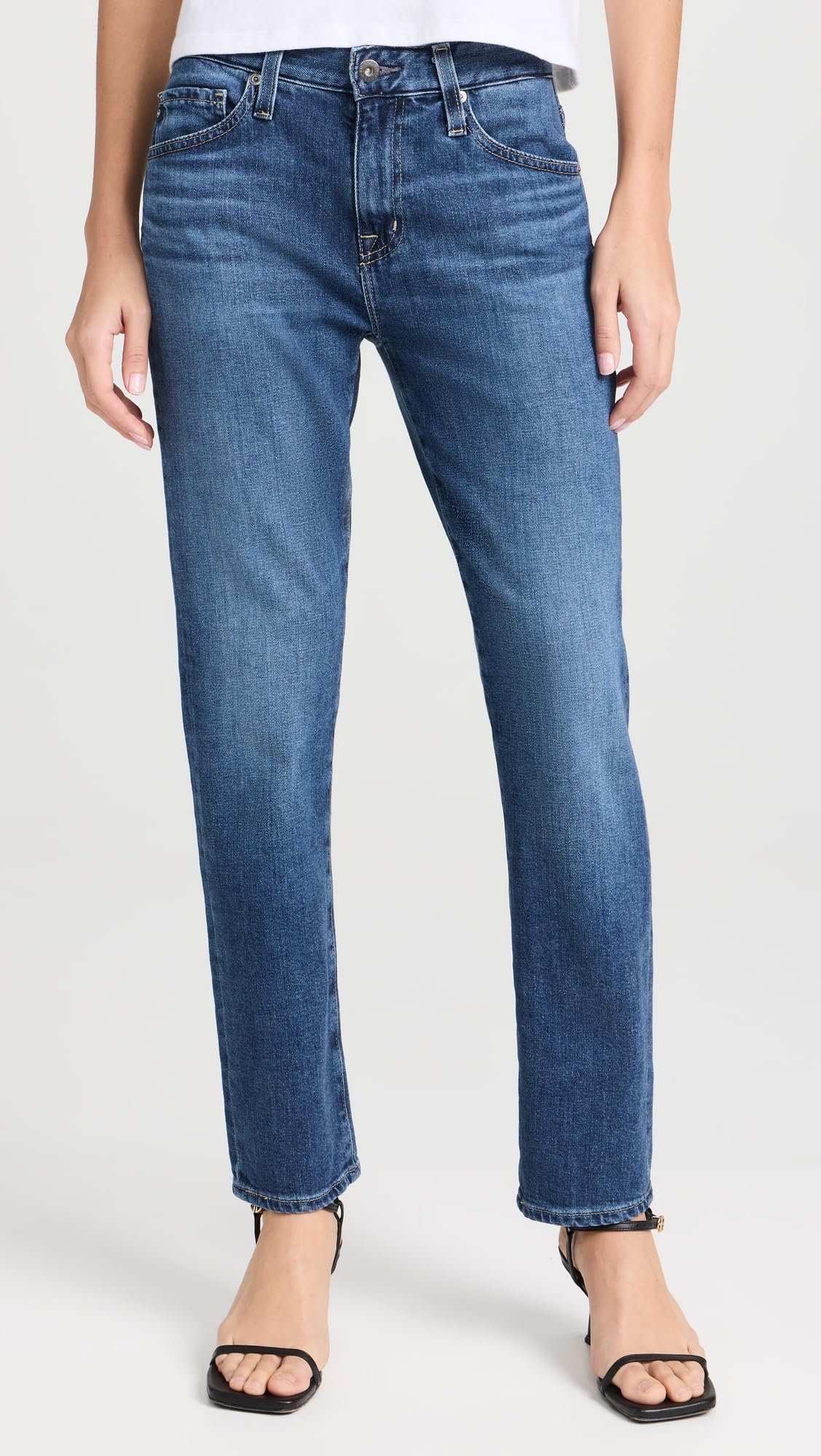 AG Adriano Goldschmied Women's Ex-Boyfriend Jeans - High Waist Distressed Denim Pants for Casual Wear & Everyday Outfits
