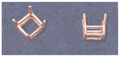 6mm & 11mm Square Princess Cut Solid Sterling Silver or 14kt Gold Wire Basket Settings - Custom Jewelry Making Supplies for Rings, Earrings & Pendants | DIY Jewelry Crafting & Professional Jewelry Design