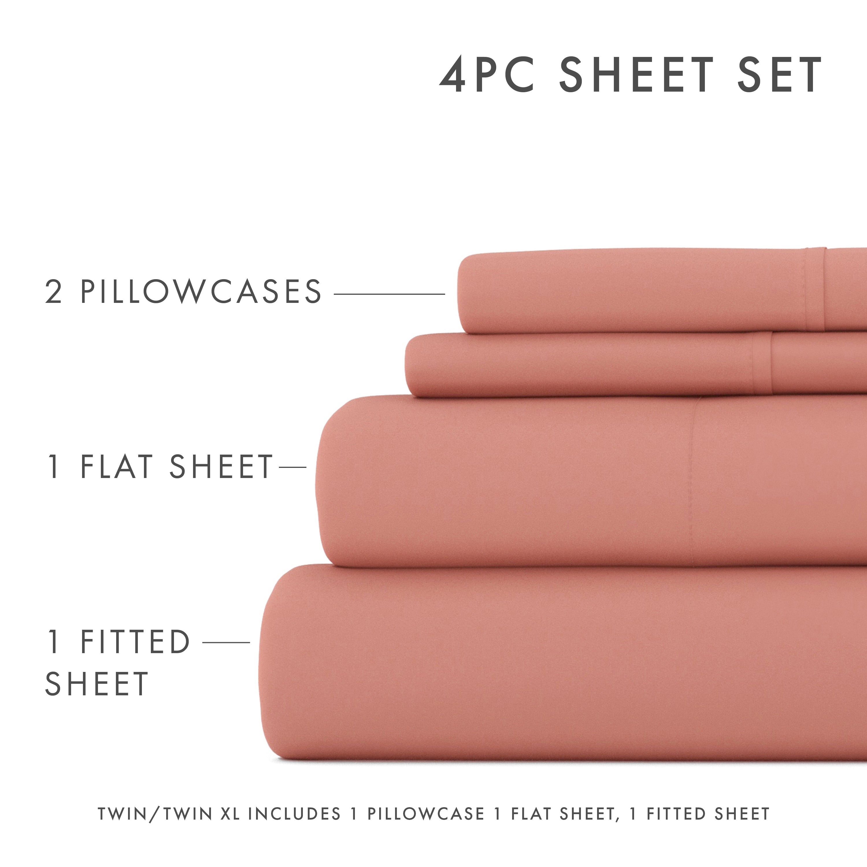 4-Piece Luxury Bed Sheet Set - Soft & Breathable Cotton - Queen Size - Perfect for Home, Hotel & Airbnb Use