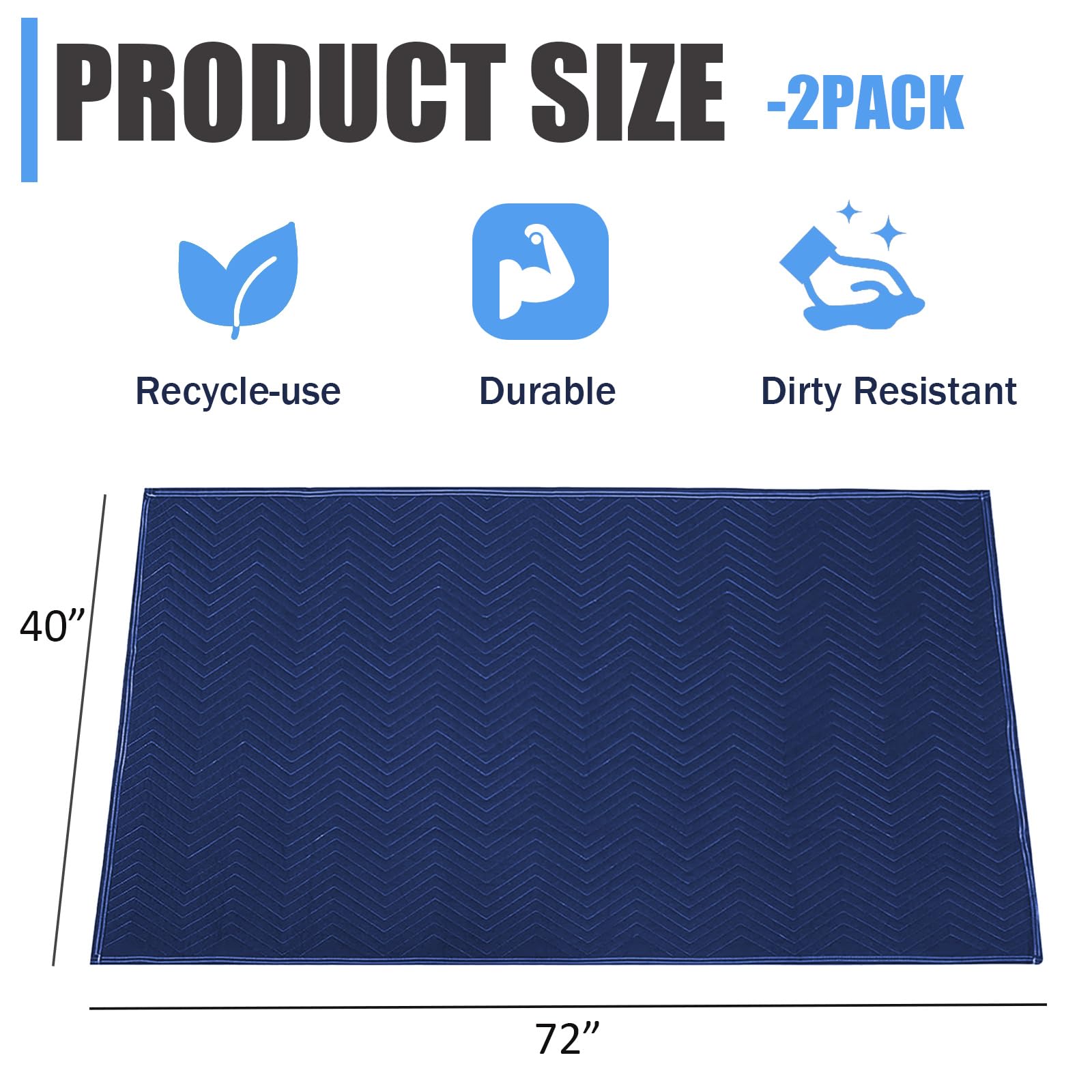 4 Pack Heavy Duty Moving Blankets 40