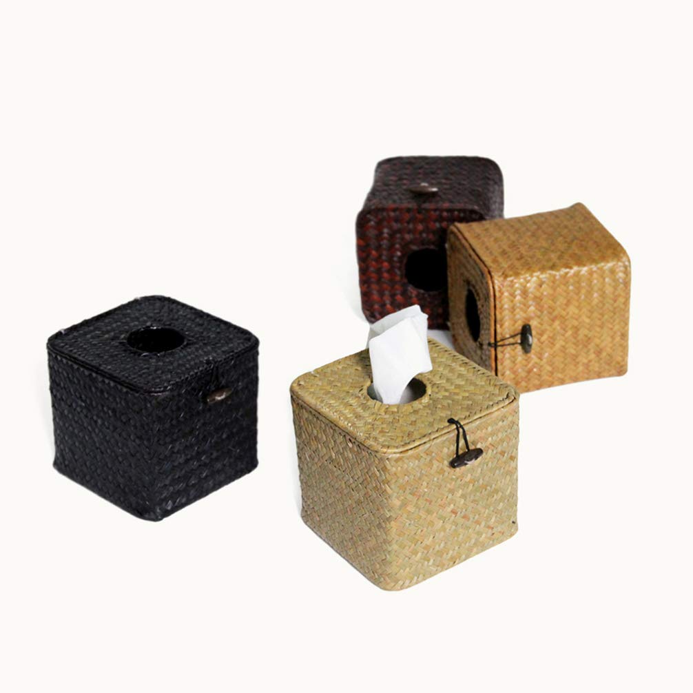 Seagrass Woven Tissue Box Holder - Rattan Decorative Napkin Dispenser for Home & Office | Coffee Table, Bathroom, Living Room Organizer