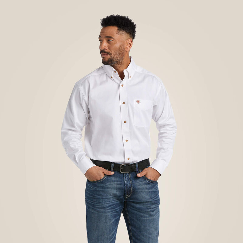 Premium Solid Twill Classic Fit Men's Dress Shirt - Business Casual & Formal Wear for Office, Wedding & Special Occasions