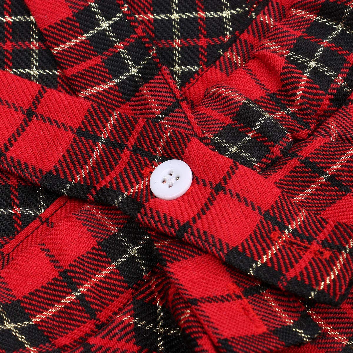 Baby Girl Christmas Outfits - Red Plaid Romper Bodysuit with Tutu Dress & Headband | Princess Holiday Skirt Clothes Set | Perfect for Xmas Photos, Parties & Family Gatherings