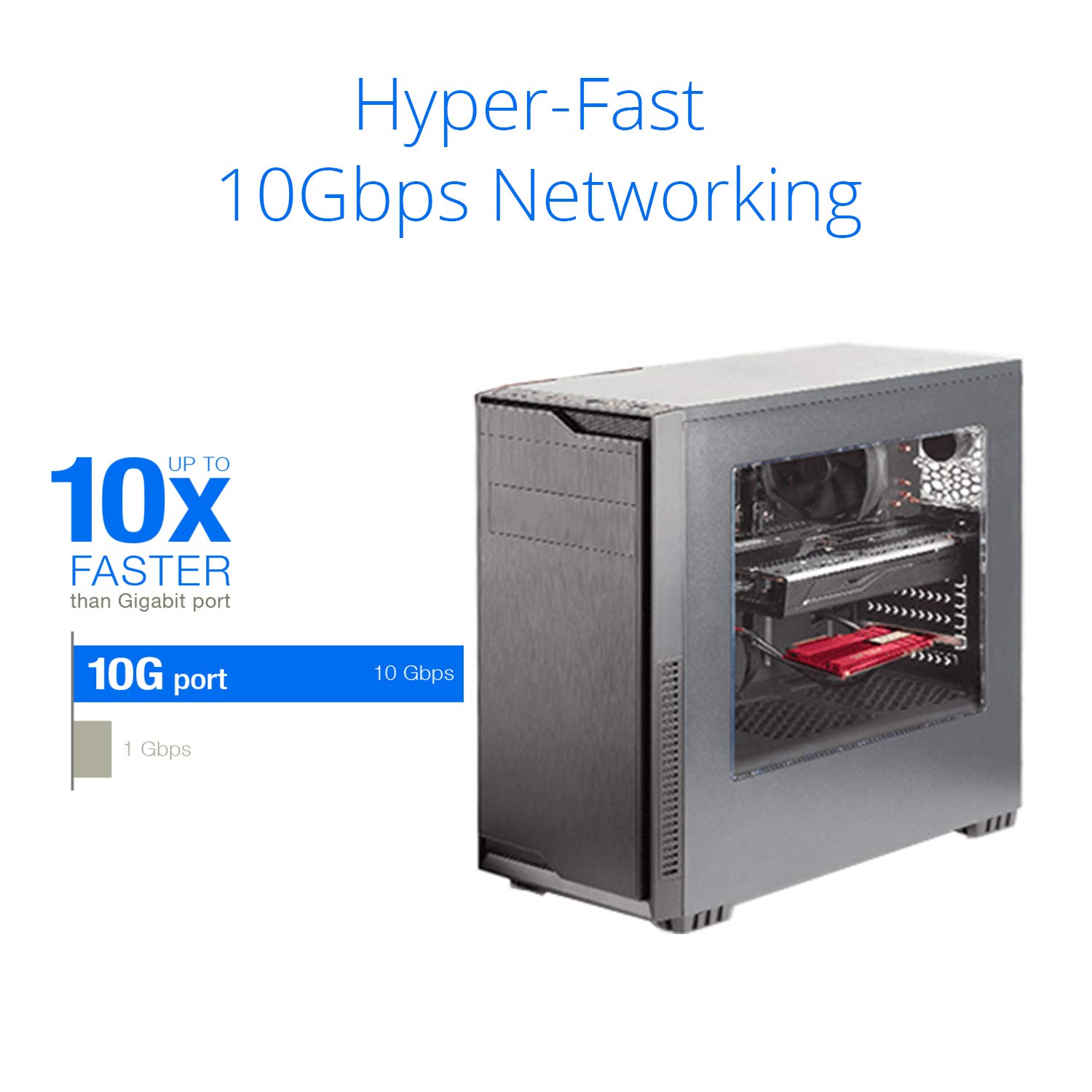ASUS XG-C100F 10Gbps PCIe Network Card - Gigabit Ethernet Adapter with SFP+ Fiber Optic Support for PCIe 2.0/3.0 X4 | High-Speed Server, Gaming PC & Workstation Networking Upgrade