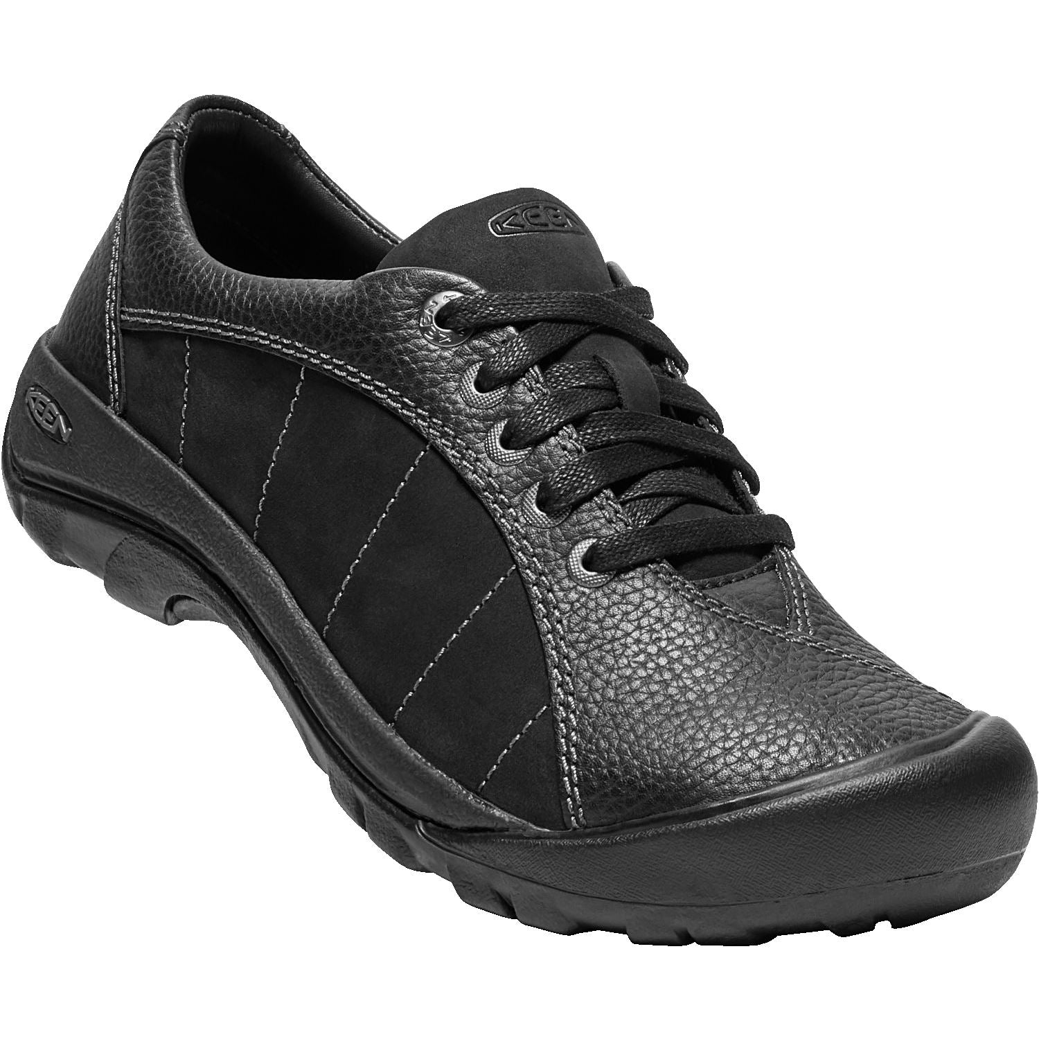 KEEN PRESIDIO Women's Black/Magnet Slip-On Shoes - Comfortable & Lightweight Walking Shoes for Women - Perfect for Travel, Work & Casual Wear