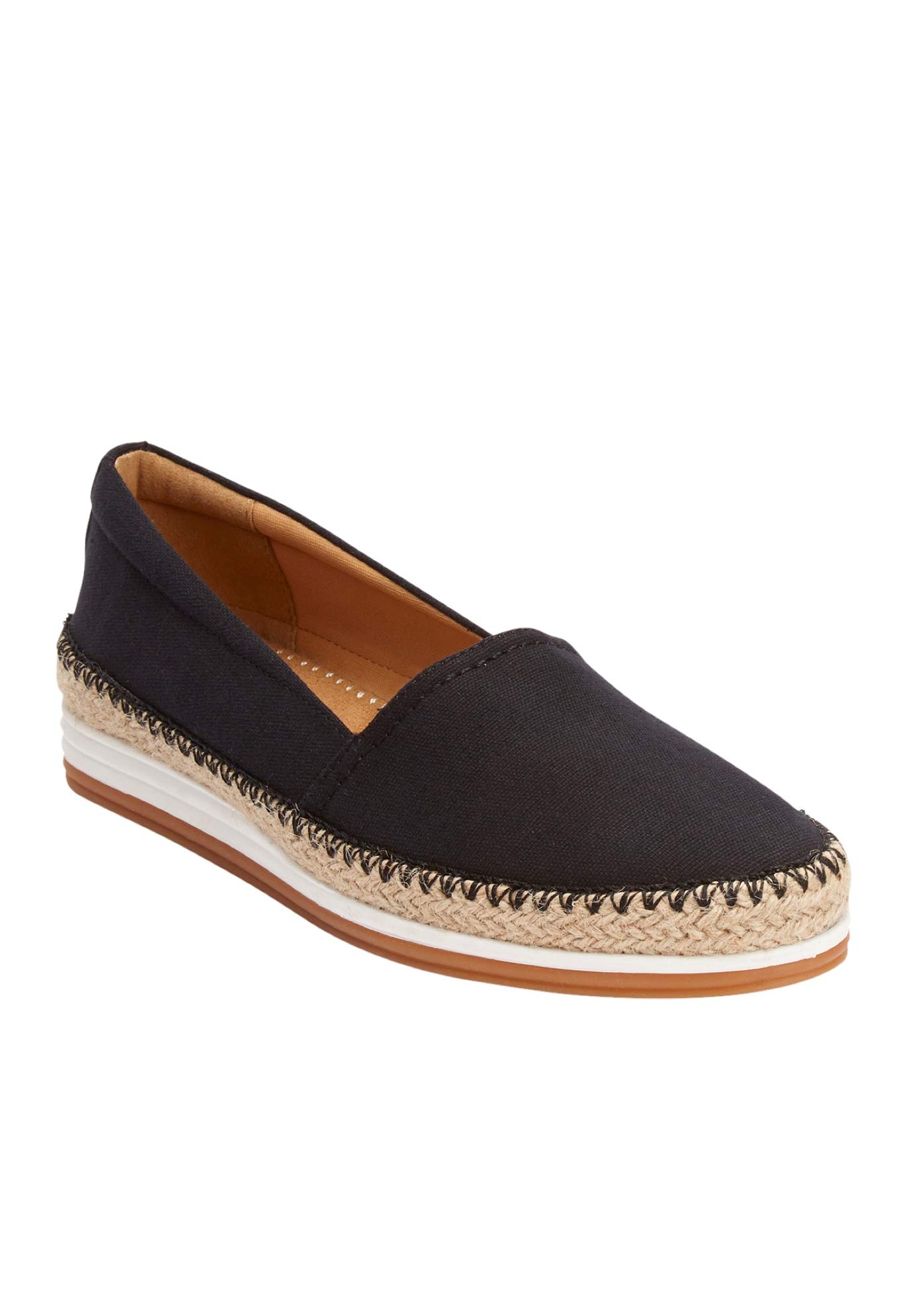 Comfortview Women's Wide Width The Spencer Flat - Comfortable Slip-On Shoes for Work, Travel & Everyday Wear