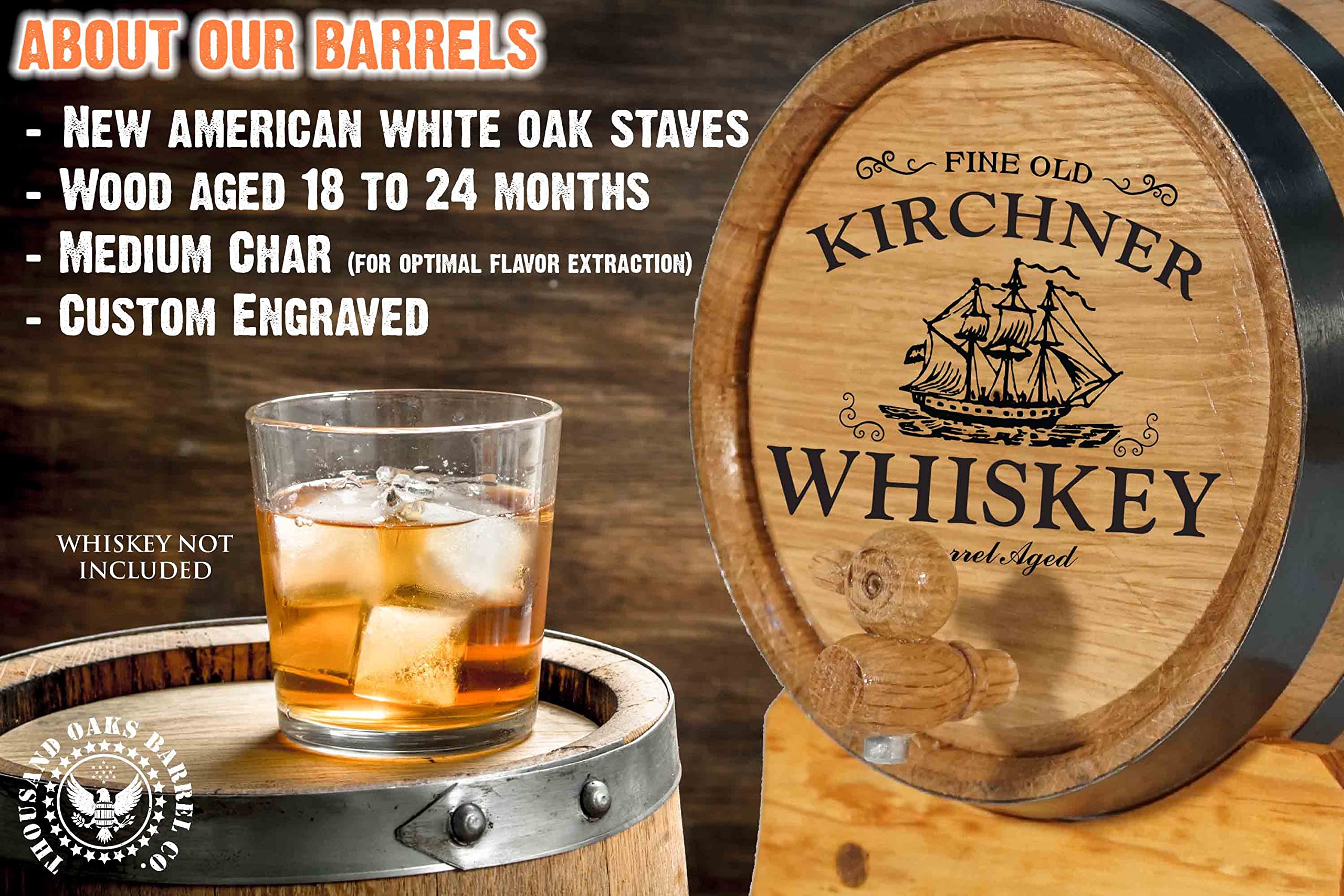 10L Oak Whiskey Barrel with Wood Stand - Small 2.5 Gallon Barrel for Home Brewing, Distilling & Cocktail Aging | Perfect for Bourbon, Whiskey & Craft Cocktails | Includes Bung & Spigot (B458) - Home Bar Essential & Unique Gift for Whiskey Lovers