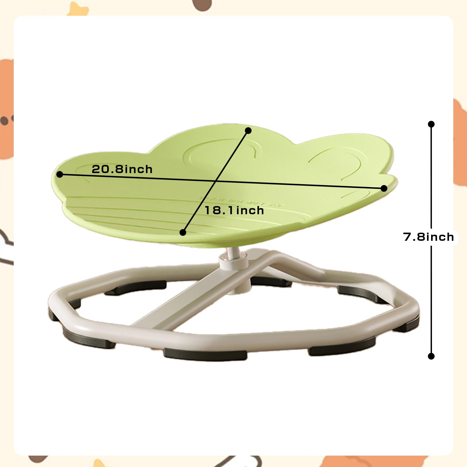 Kids Swivel Chair - Sensory Spinning Chair for Autistic Children, Light Green Autism Chair for Calming & Focus | Perfect for Classrooms, Therapy Rooms & Home Use