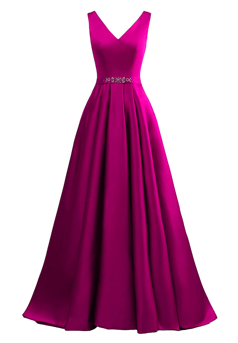 Elegant V-Neck Prom Dresses Long Beaded Evening Gowns for Women - Formal Ball Gown for Homecoming, Wedding, Pageant & Special Occasions