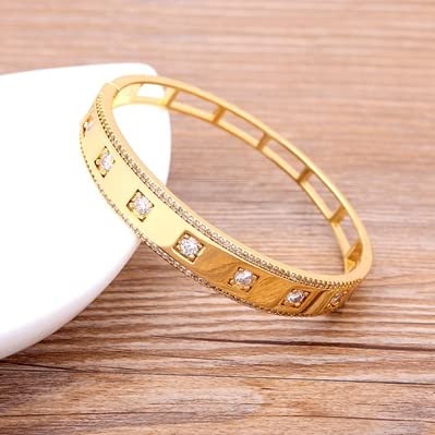 14 Styles Evil Eye Bangle Bracelet for Women - Gold & Copper Cuff with Cubic Zirconia Charm Jewelry - Perfect for Protection, Gifts & Boho Fashion Accessories