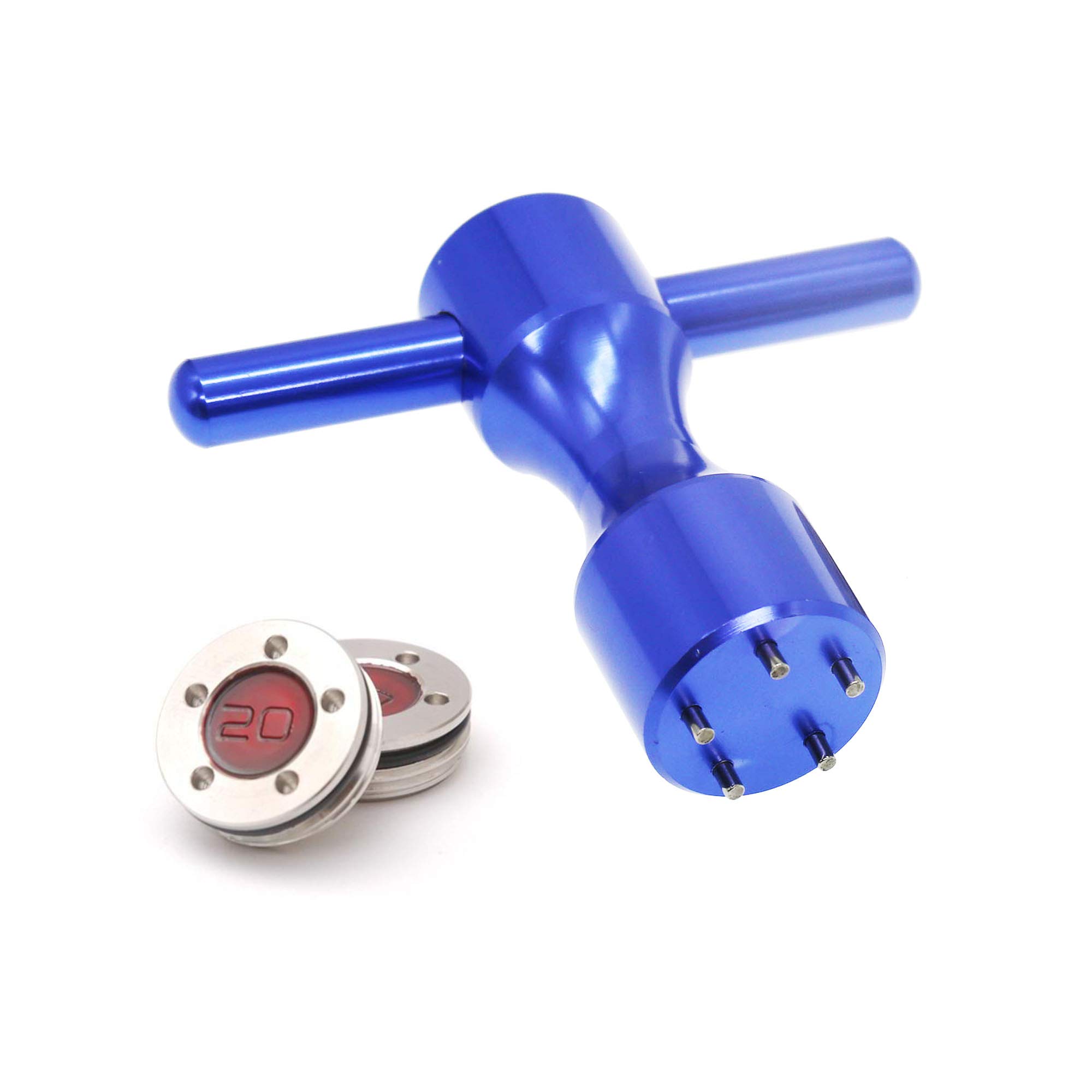 HISTAR 2-Piece Golf Putter Weight Kit - Custom Red Weights + Blue Wrench Compatible with Titleist Scotty Cameron Putters | Perfect for Golf Club Customization & Performance Enhancement