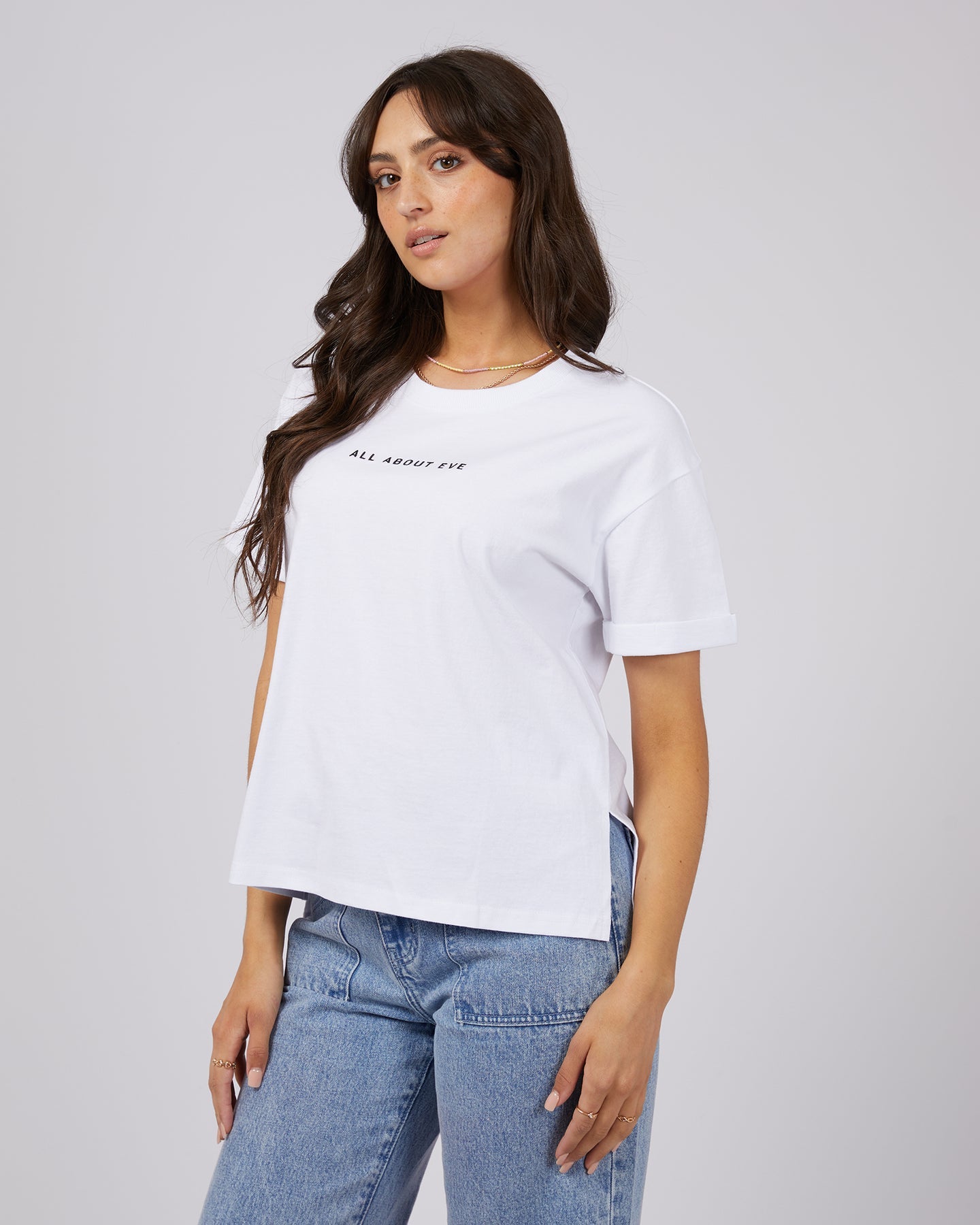 All About Eve AAE Washed Tee White - Soft Vintage Style Cotton T-Shirt for Women | Casual Wear, Street Style & Everyday Outfits