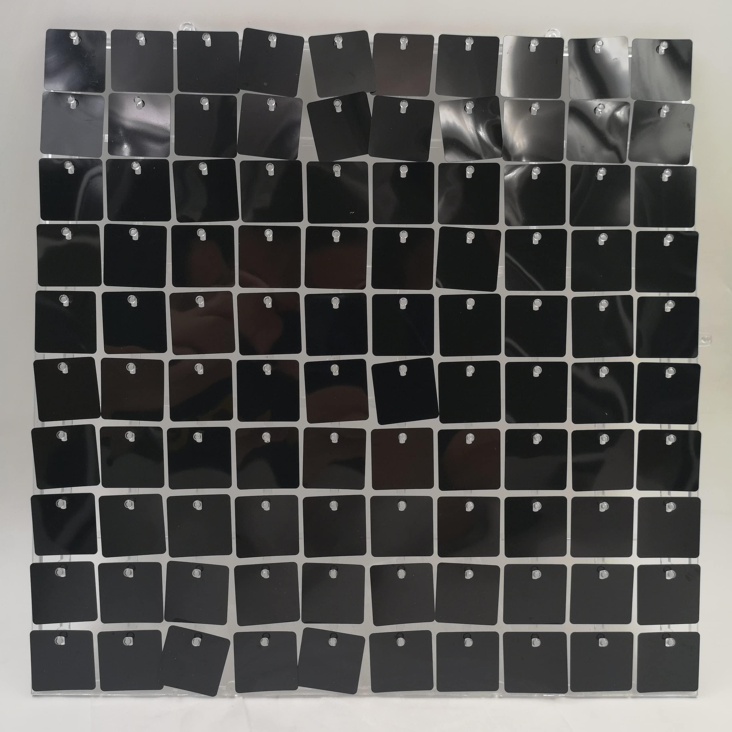 Black Sequin Wall Backdrop - 25 Panels for Wedding & Party Decor