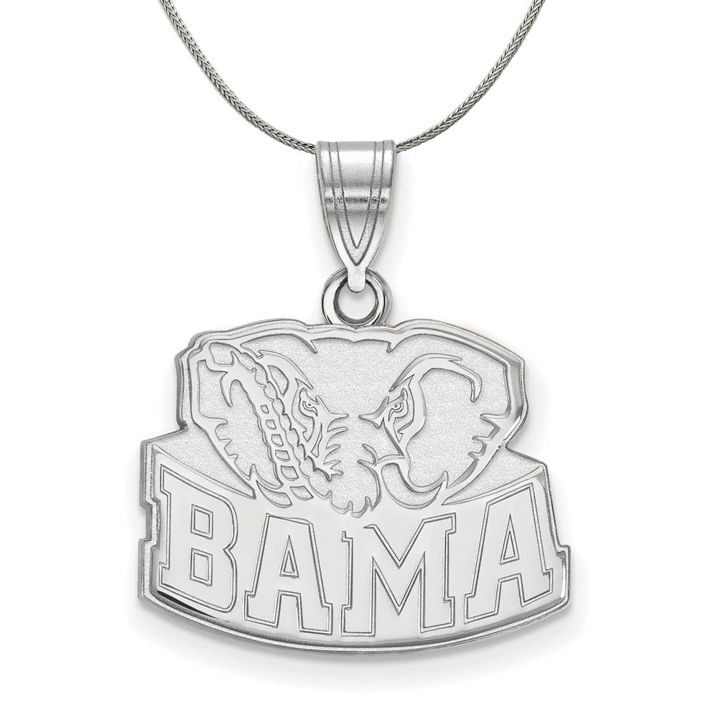 Black Bow Sterling Silver Chain - Compatible with University of Alabama Medium Pendant | Elegant Jewelry for Gifts, Graduation & School Spirit