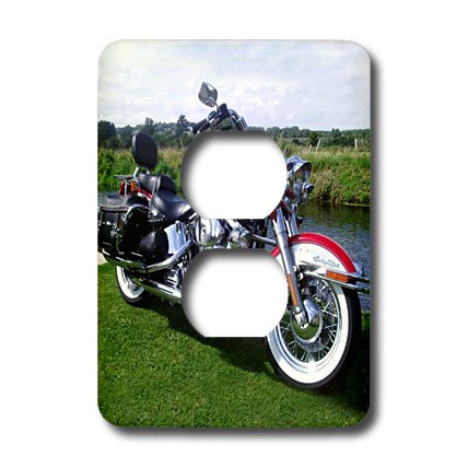 3D Rose FLSTC Fat Boy Motorcycle Light Switch Cover - Decorative Wall Plate for Home, Office, or Garage - Perfect for Biker Enthusiasts and Motorcycle Lovers