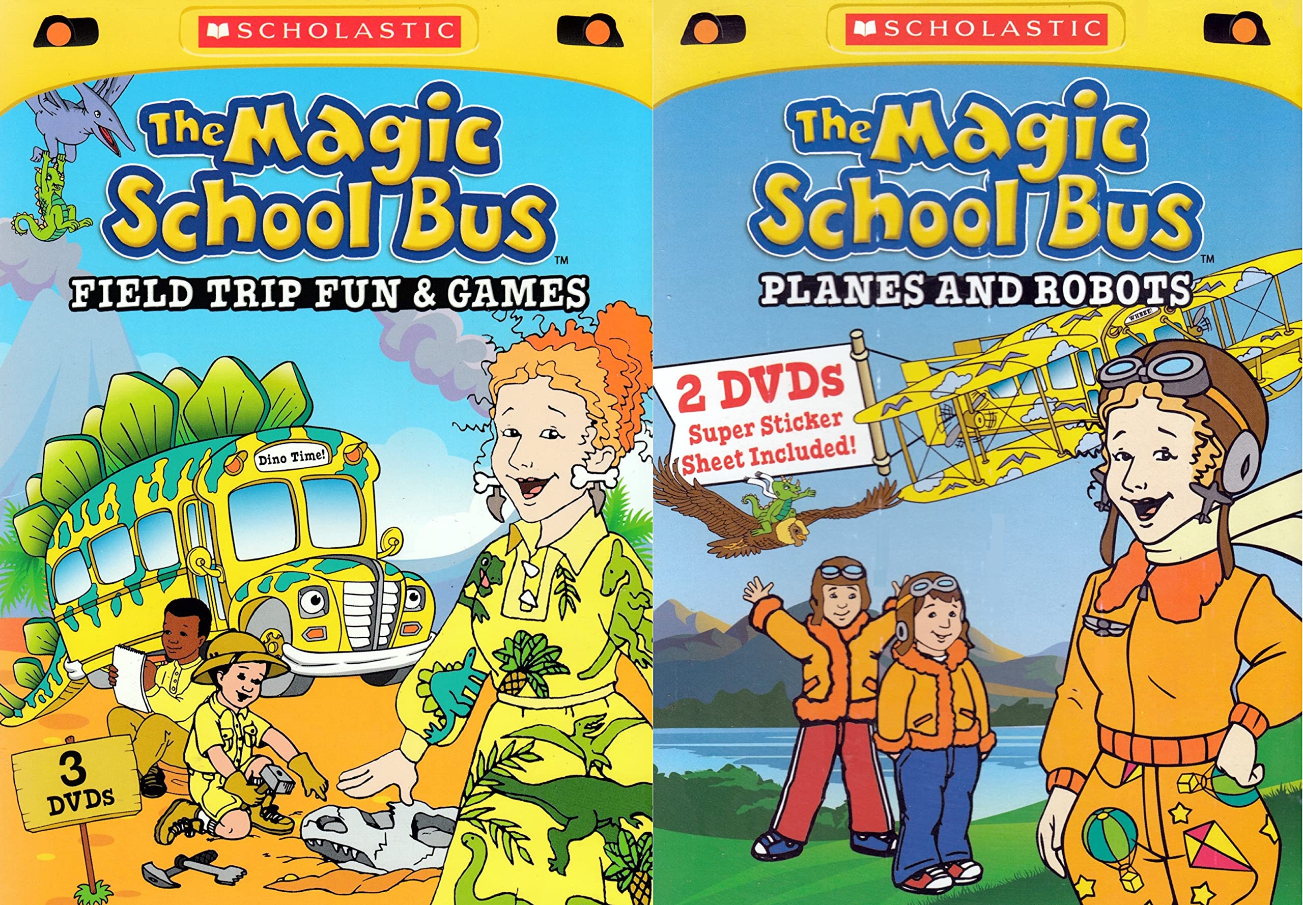 The Magic School Bus Field Trip Fun & Games and Planes & Robots 2-Pack - Educational STEM Toys for Kids Classroom Learning & Birthday Gifts