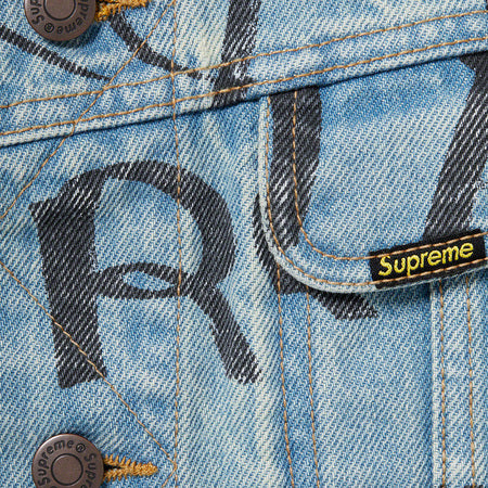 Supreme Ark Denim Trucker Jacket for Men - Vintage Distressed Denim Jacket with Classic Fit - Perfect for Casual Outfits, Streetwear, and Layering in Fall & Winter