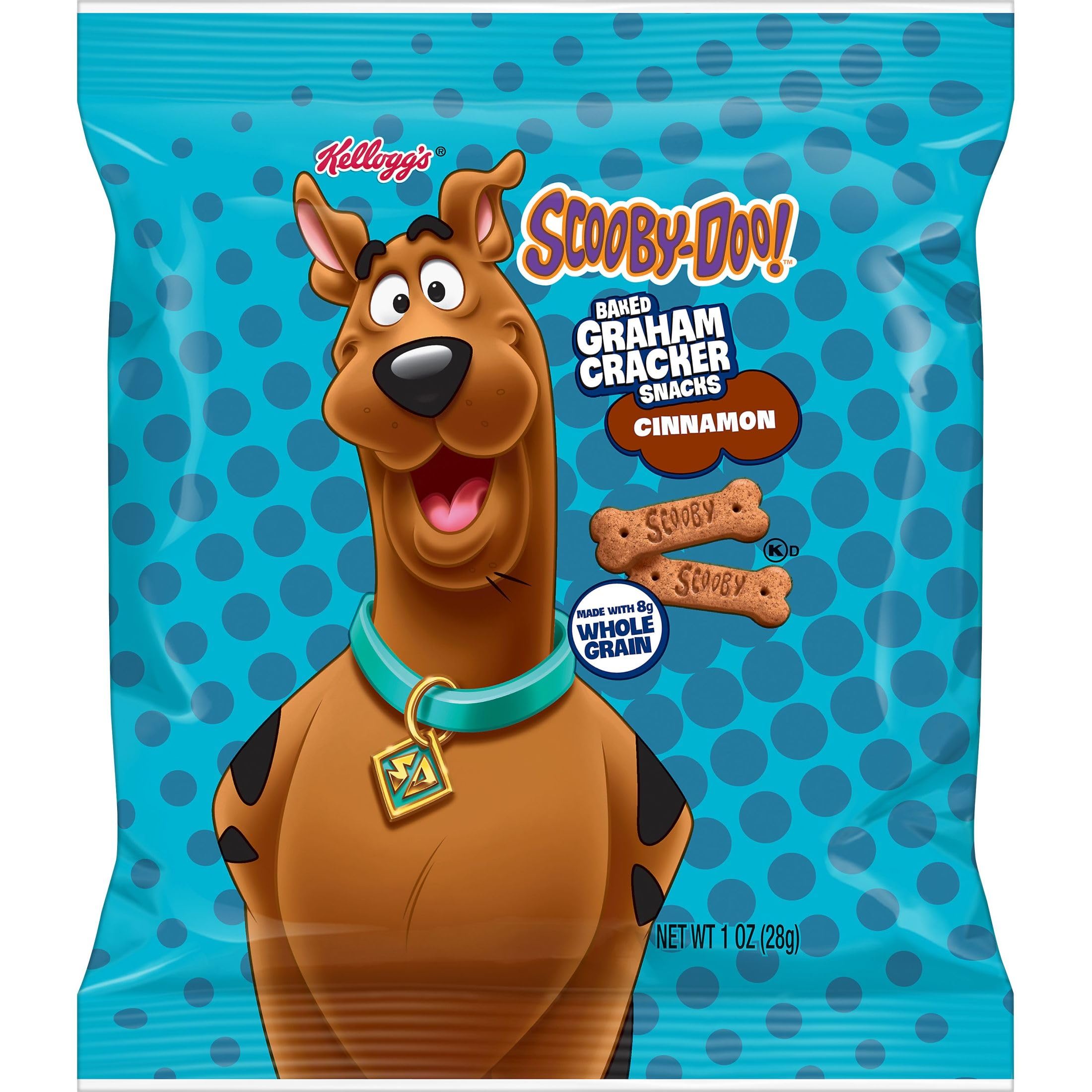 Kellogg's SCOOBY-DOO! Baked Graham Cracker Snacks - Cinnamon Flavored (40 Individually Wrapped Pouches) | Lunch Box Treats, After School Snacks, Kids Party Favors & Movie Night Munchies