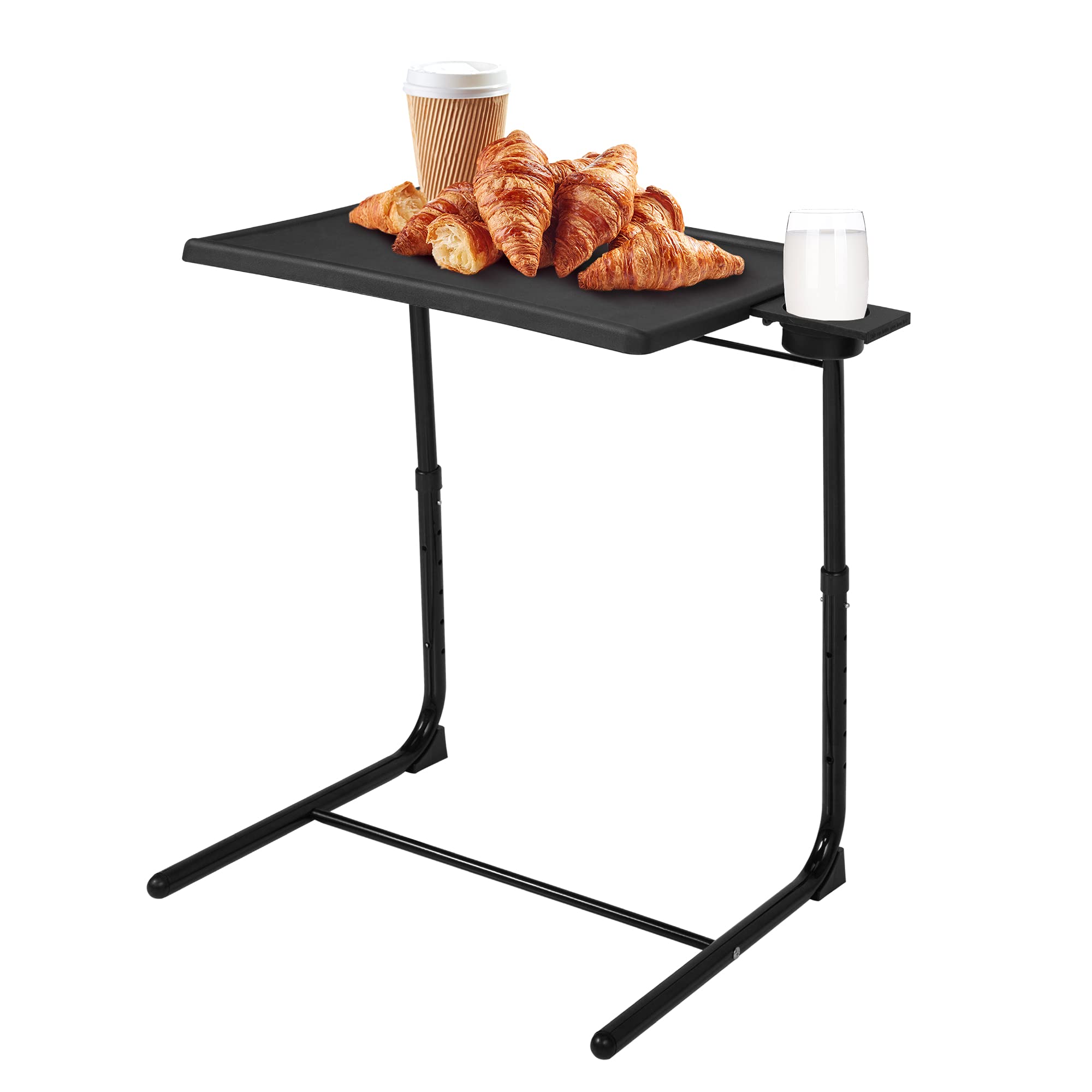Adjustable TV Tray Table - Foldable Laptop Desk with 6 Height Settings & 3 Angle Adjustments, Multi-Functional Bedside Table for Eating, Working, Reading in Bed or Sofa - Perfect for Home, Office & Dorm Use